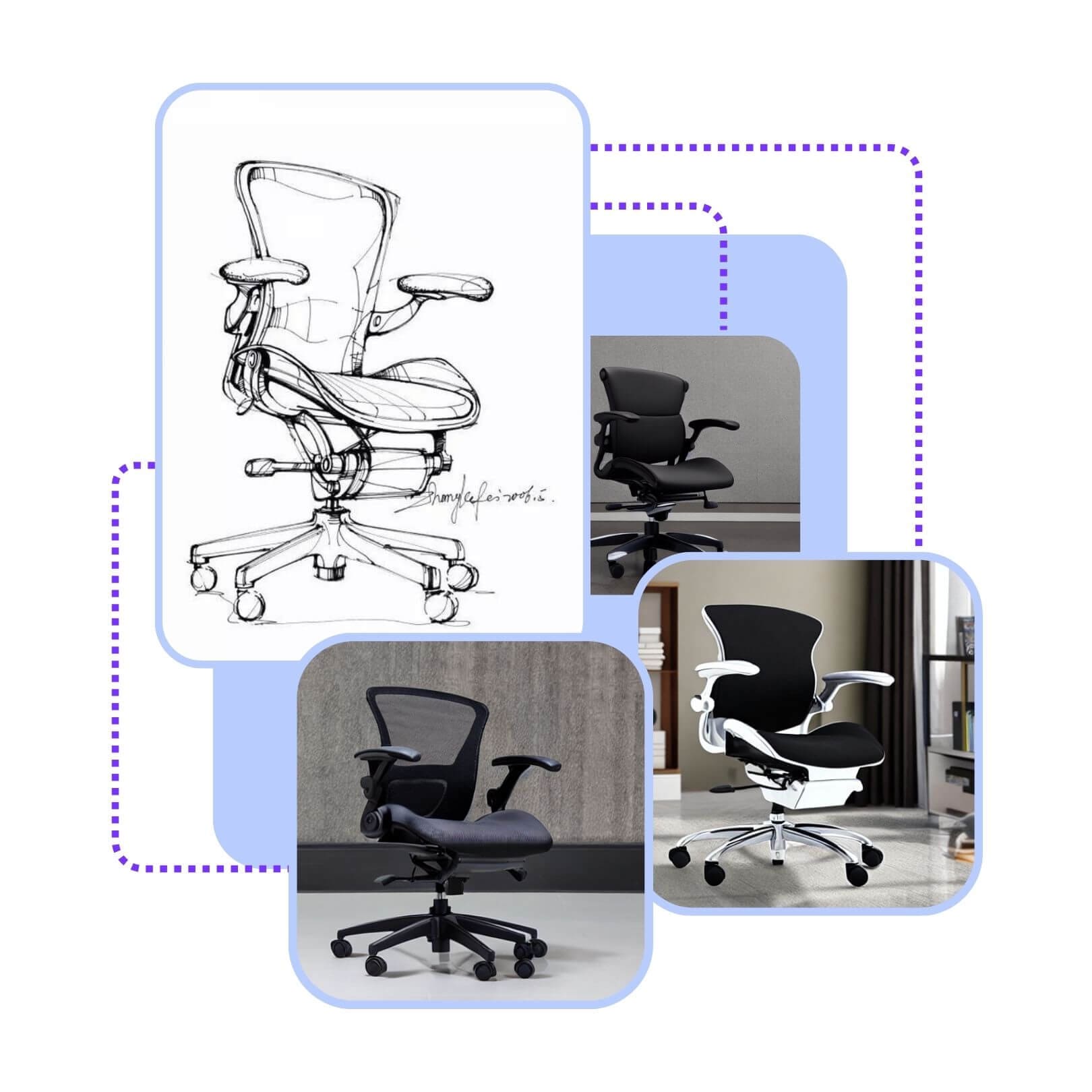 ergonomic chair design generated with Konsept AI